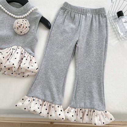 Sleeveless Vest Flared Pants