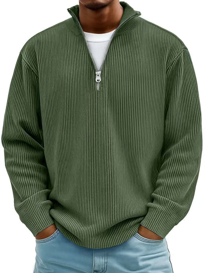 Men's Casual Long-Sleeve Polo Shirt/Sweatshirt