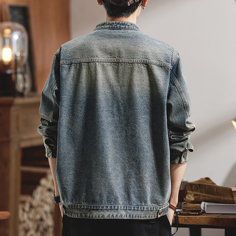 Mens Washed Vintage Denim Jacket
