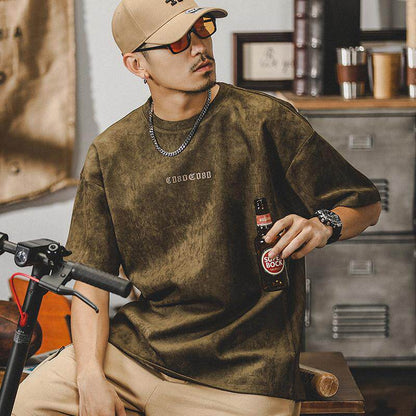 Retro suede t-shirt
