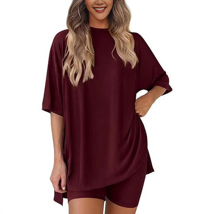 Women's Casual Short Sleeve Top and Shorts Set