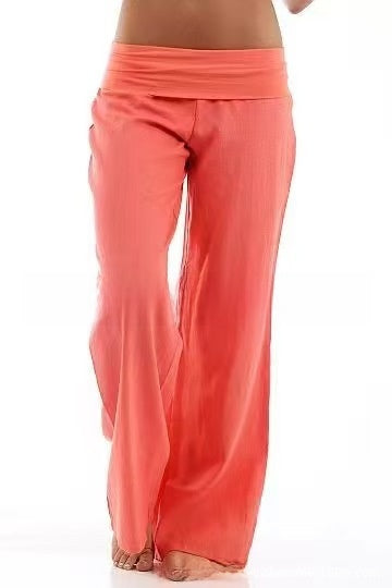 Elastic Waist Flared Pants