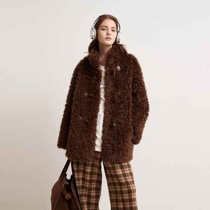 Women's sheepskin fur coat