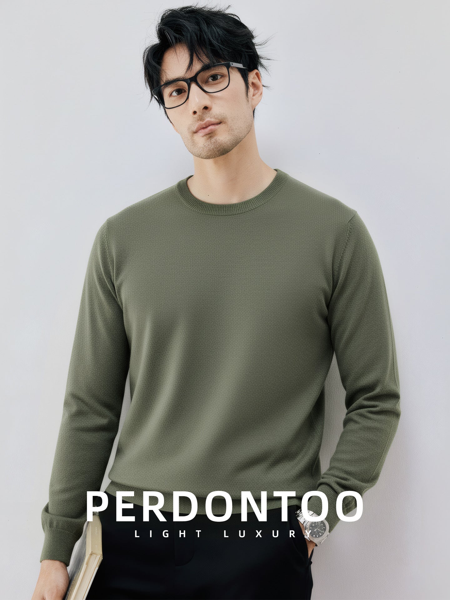 Mens Wool Blend Knit Sweater