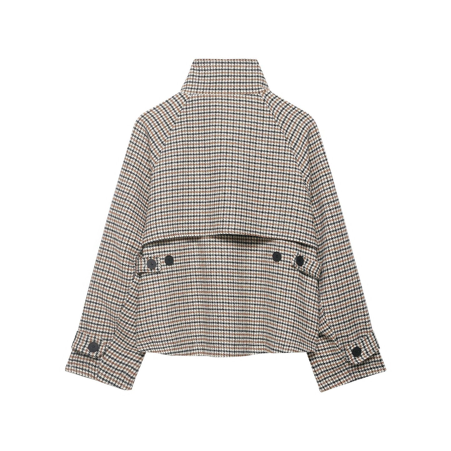Floral Lattice High Collar Short Jacket