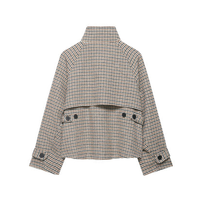 Floral Lattice High Collar Short Jacket