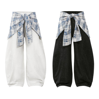 Men's loose-fitting curved jeans