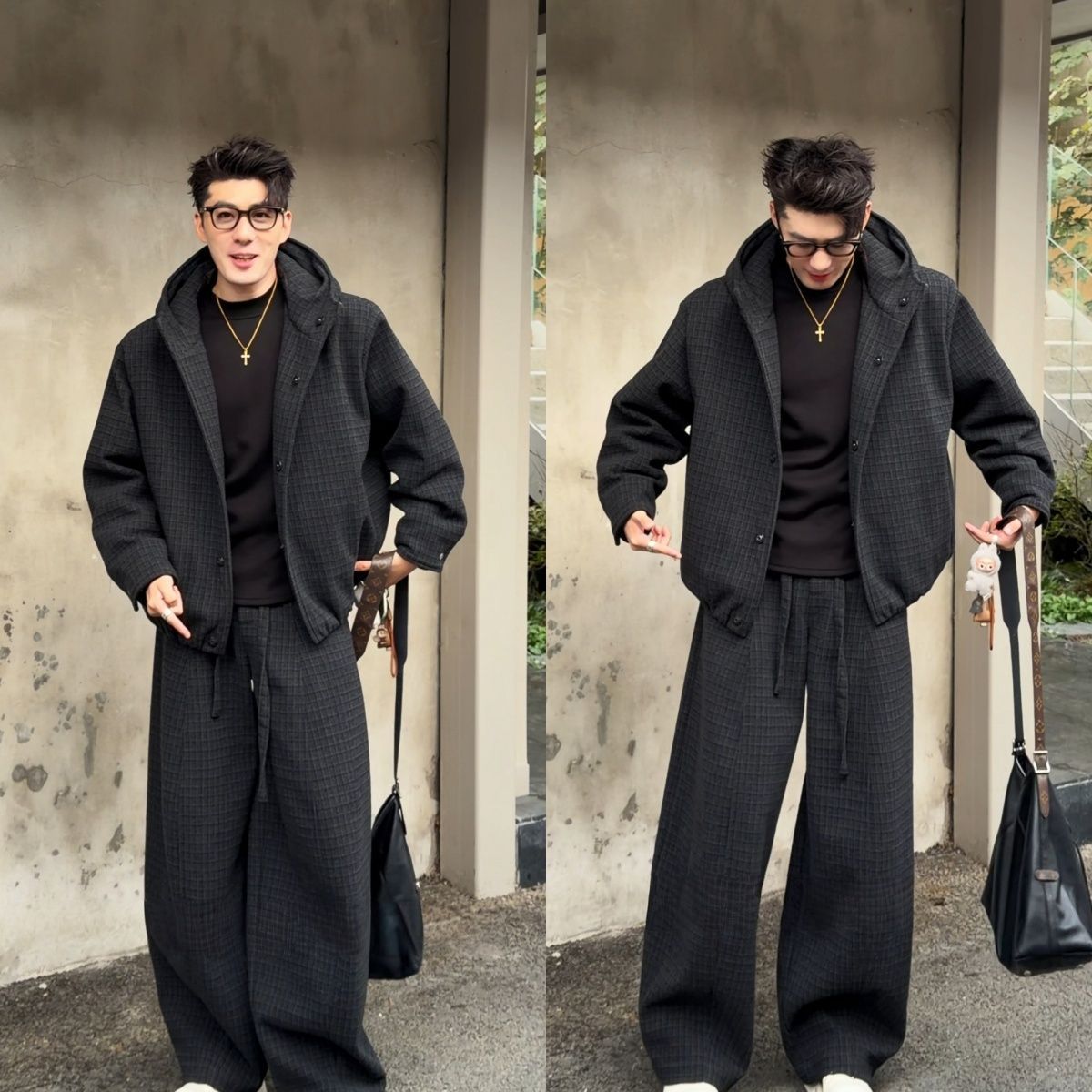 Mens Retro Casual Jacket and Pants Set