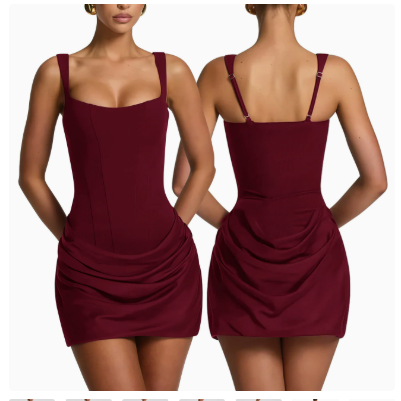 Elegant Pleated Vest Dress