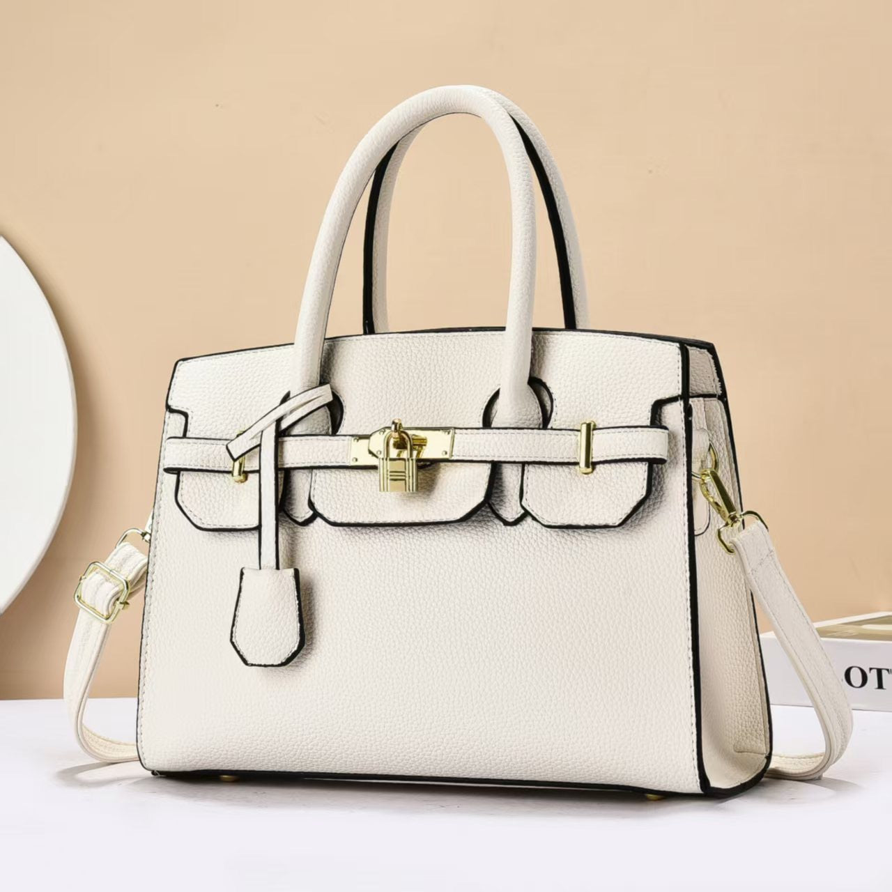 Litchi Pattern Shoulder Sling Bag