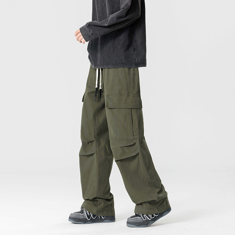 Straight-leg wide-leg casual work pants
