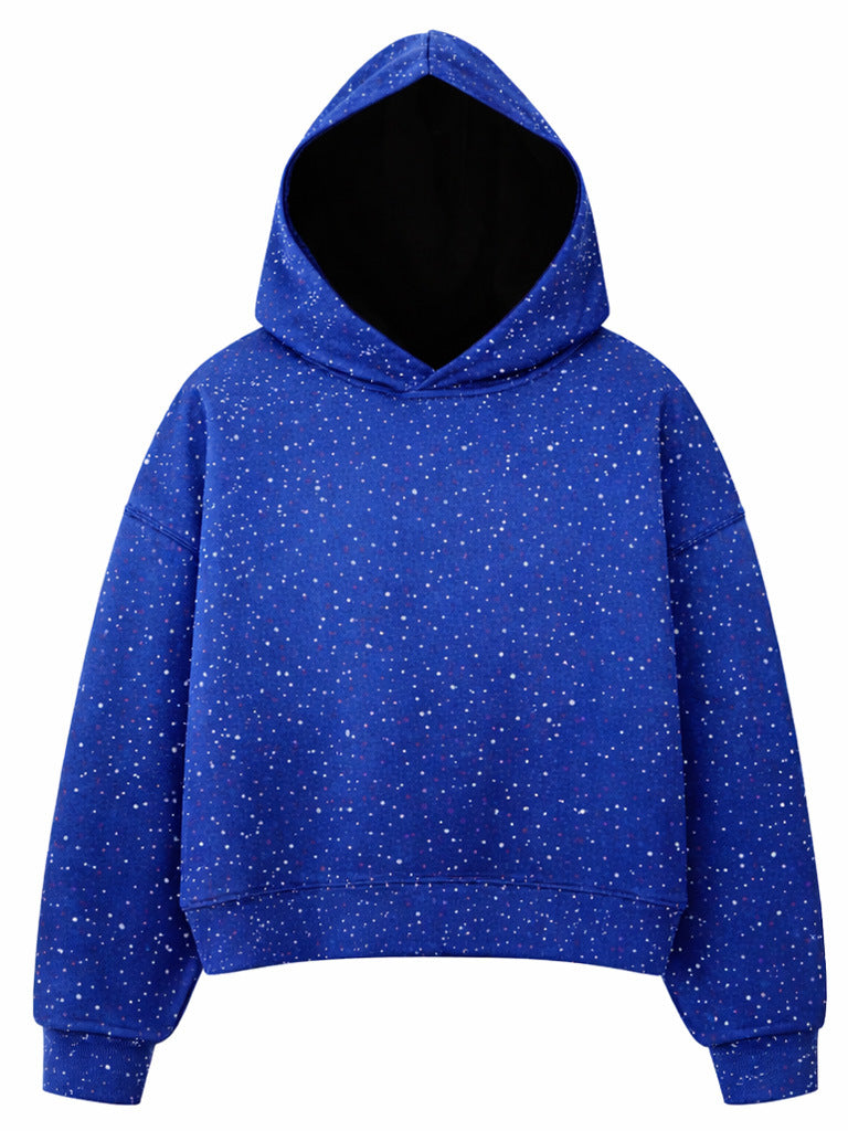 Star Pattern Tie-Dye Hooded Sweatshirt Jacket