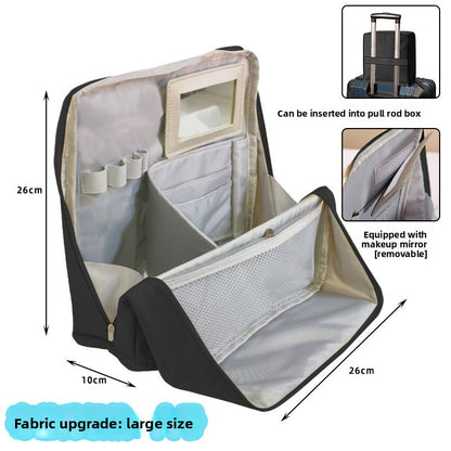 Vertical large-capacity magnetic makeup bag