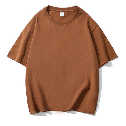 Solid color short-sleeve cotton T-shirt Men