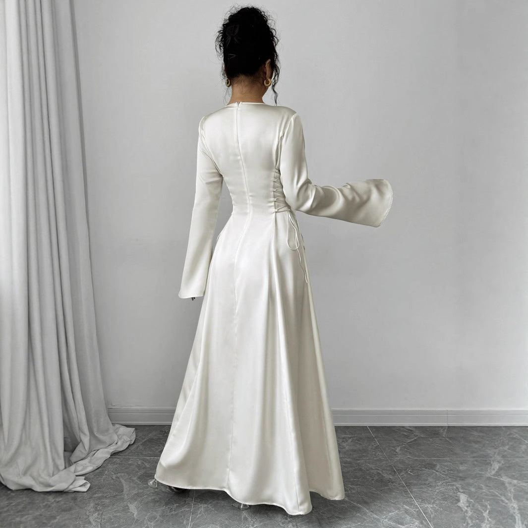 Elegant Rope Detail Long Sleeve Dress