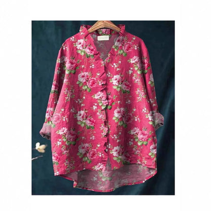 Women's Loose Print Round Neck T-shirt