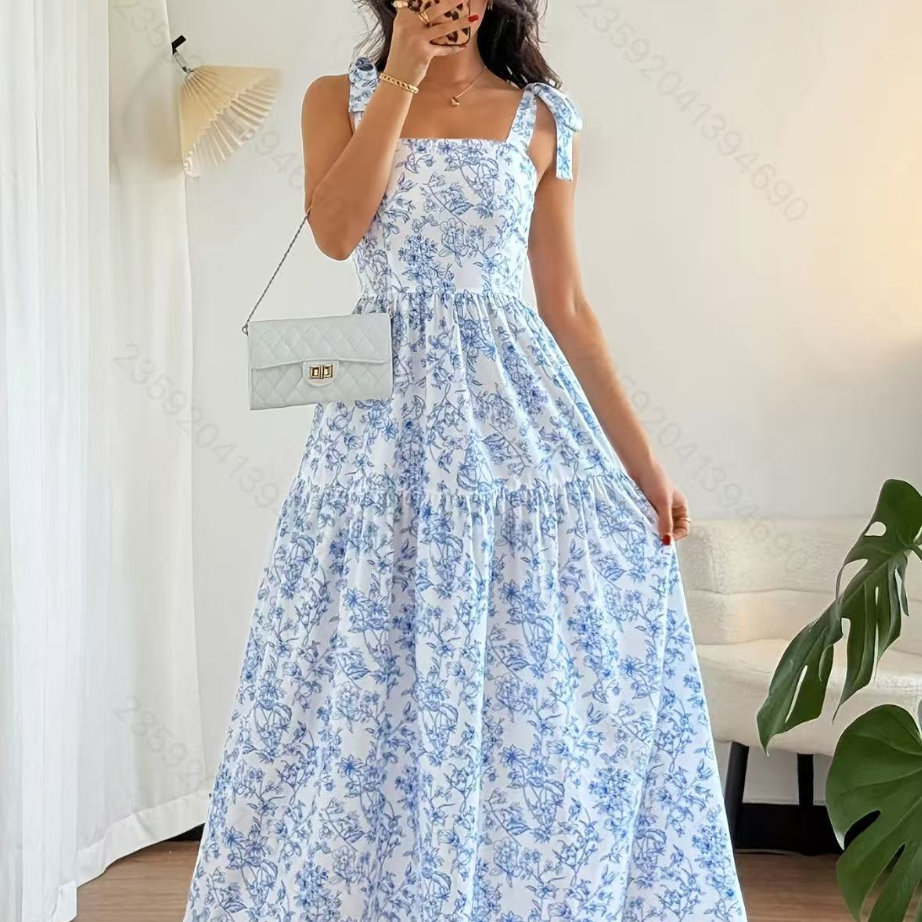 Floral Smocked A-Line Dress