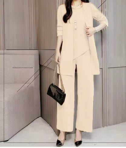 Women's Solid Color Three-Piece Casual Suit