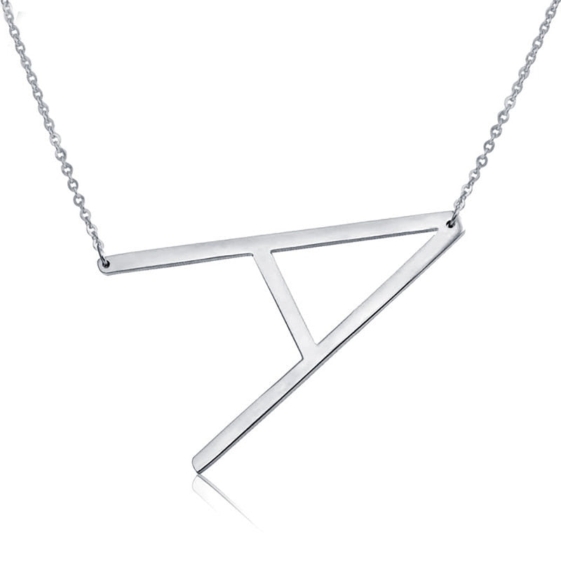 26 Letter Necklaces Pendants alphabet 3 Color Stainless Steel Choker Initial Necklace Women Girl Jewelry Collier SP 102