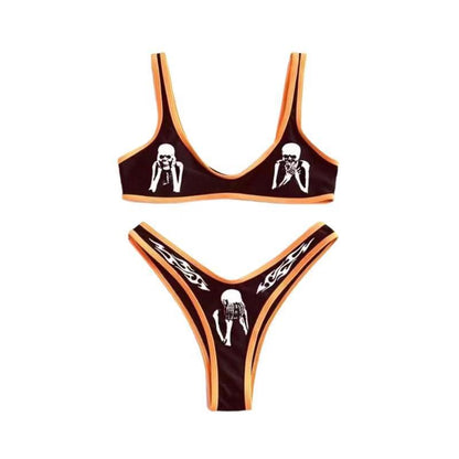 Fashion Pit-Printed Bikini Swimwear