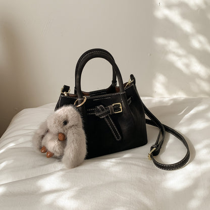 High-end suede bucket bag