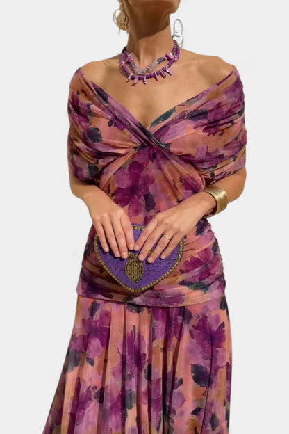 Mesh Print Spliced Dress