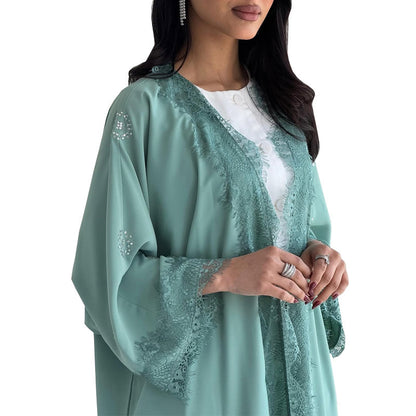 Lace Patchwork Long Coat