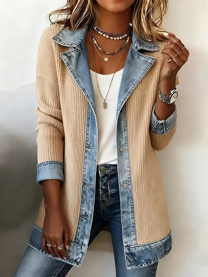 Women's Elegant Long Sleeve Patchwork Jacket