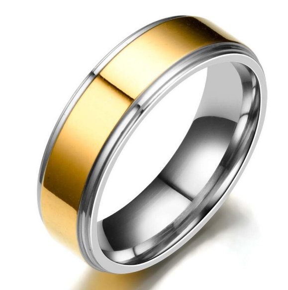 Stainless steel Wedding Ring Silver Gold Color Simple Design Couple Alliance Ring 4mm 6mm Width Band Ring for Women and Men