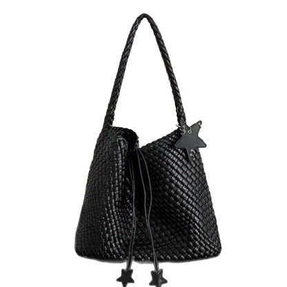 Woven PU Tote Bag with Magnetic Closure