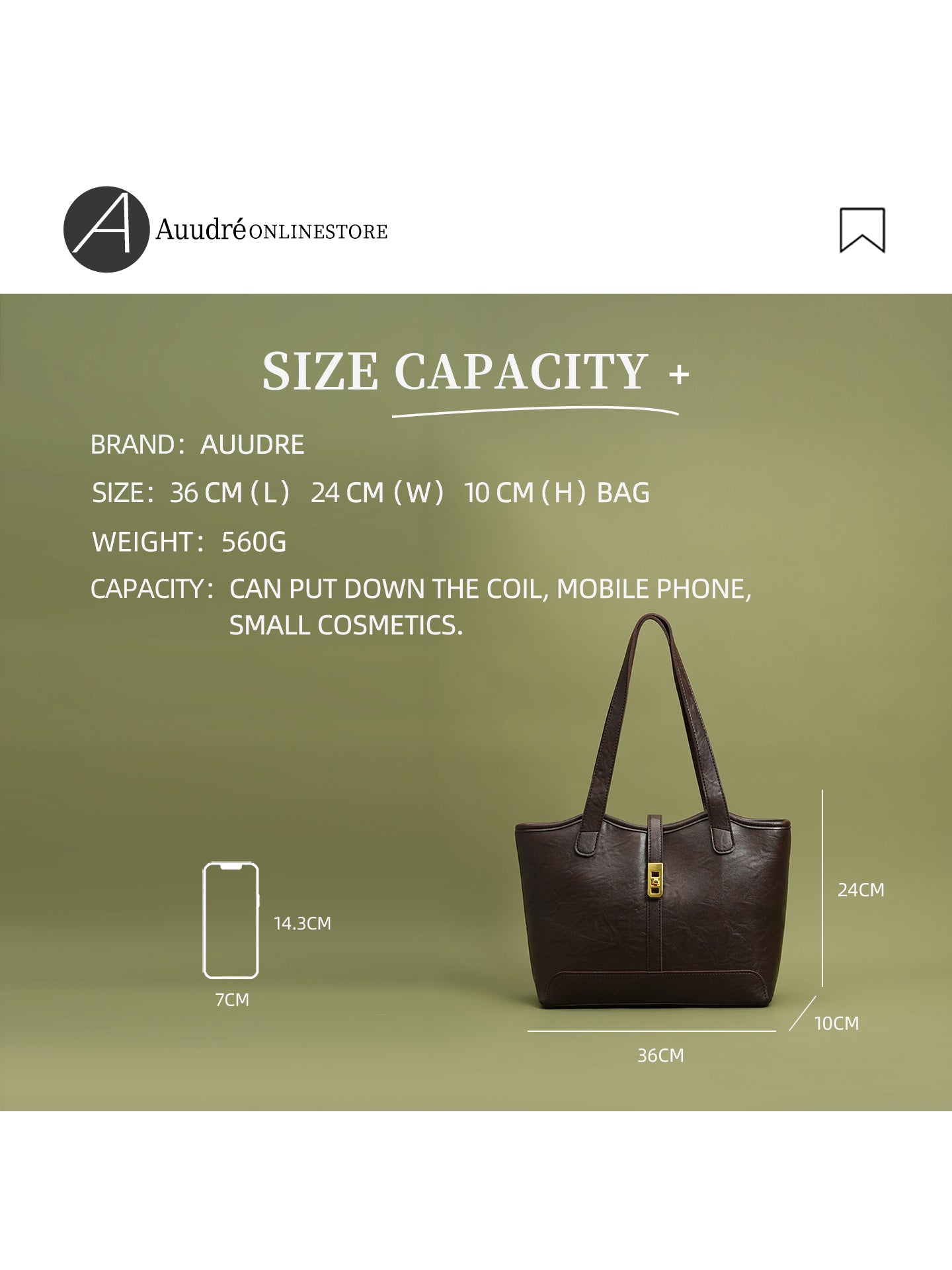 Retro and simple large-capacity bag