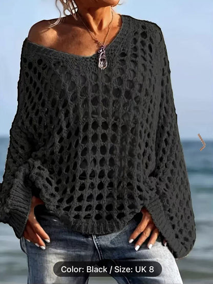 Hollow Out Knit Sun Protection Shirt