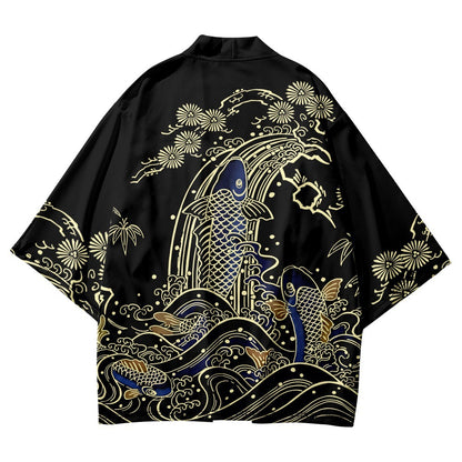 Ethnic Print Kimono Cloak Cardigan