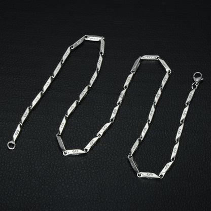 High Polished Gold Color Titanium Stainless Steel US Dollar Pattern Stick Aberdeen Chain Necklaces for Men Jewelry