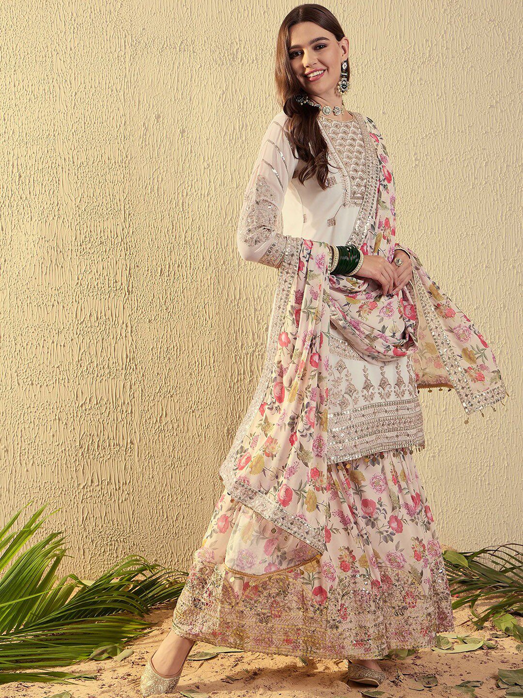 Indian Embroidered Georgette 3-Piece Women's Set