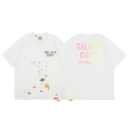 Cross-border Foreign Trade GALLERY DEPT 25SS New Meichao High Street Splash Ink Graffiti Men and Women Couple Short-sleeved T-shirt