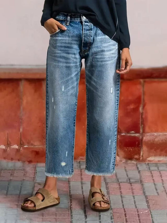Straight-leg cropped pants
