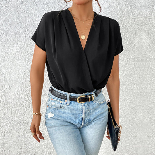 Womens Casual V-Neck Jumpsuit