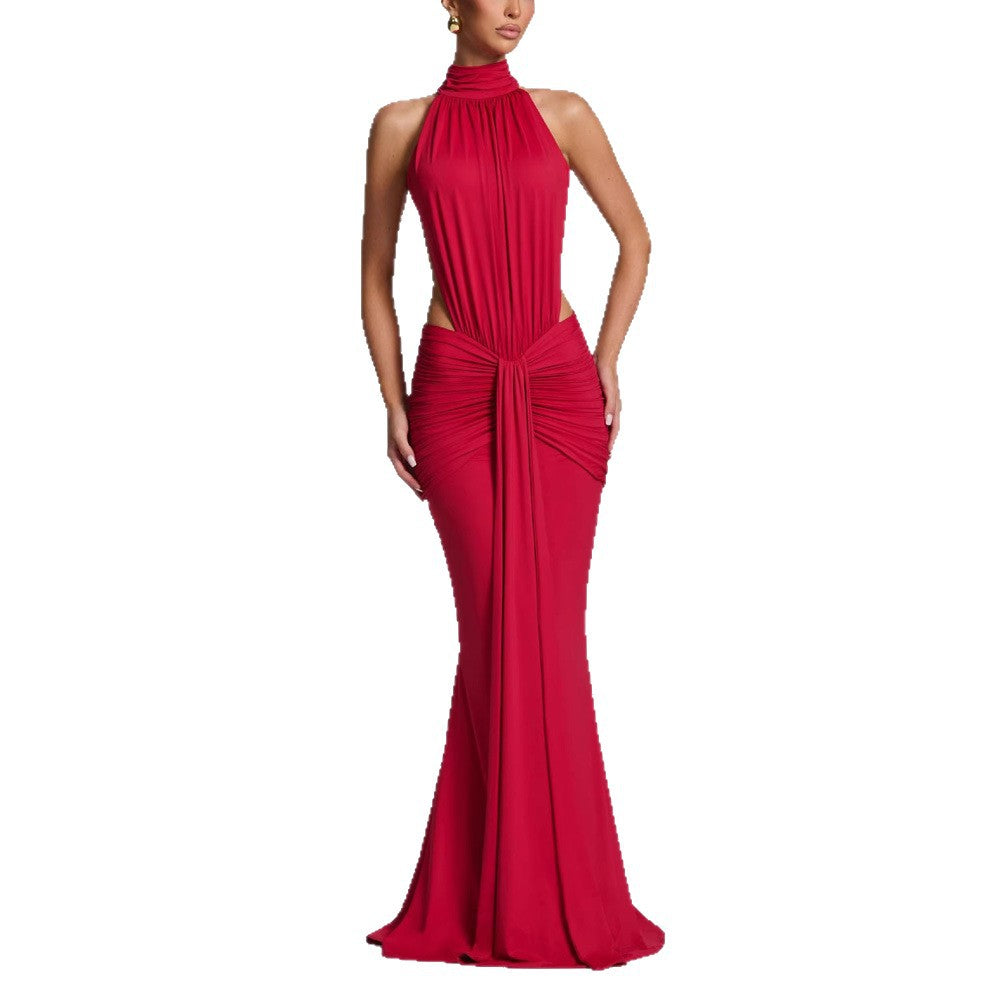 Elegant Halter Neck Long Party Gown