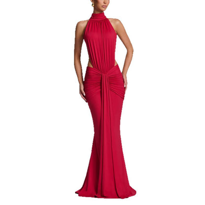 Elegant Halter Neck Long Party Gown