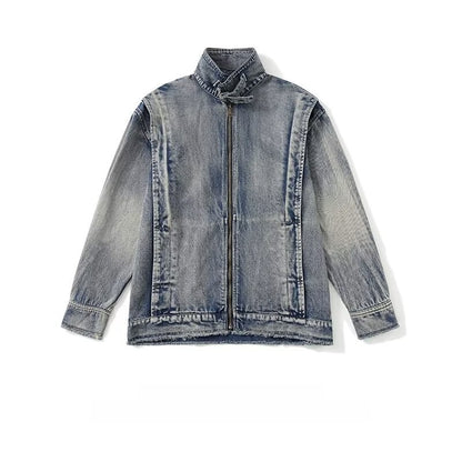 Stand-up Collar Denim Jacket