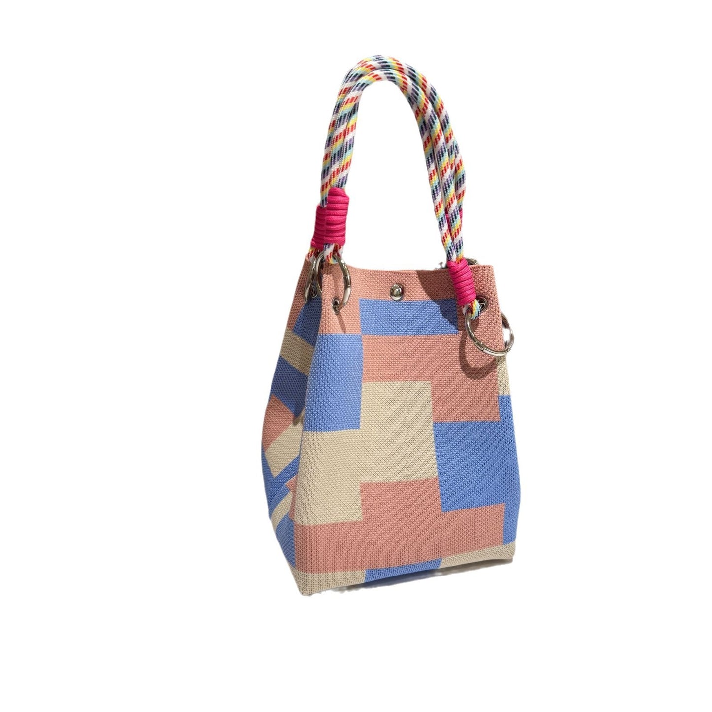 Knitted Handbag with Magnetic Buckle
