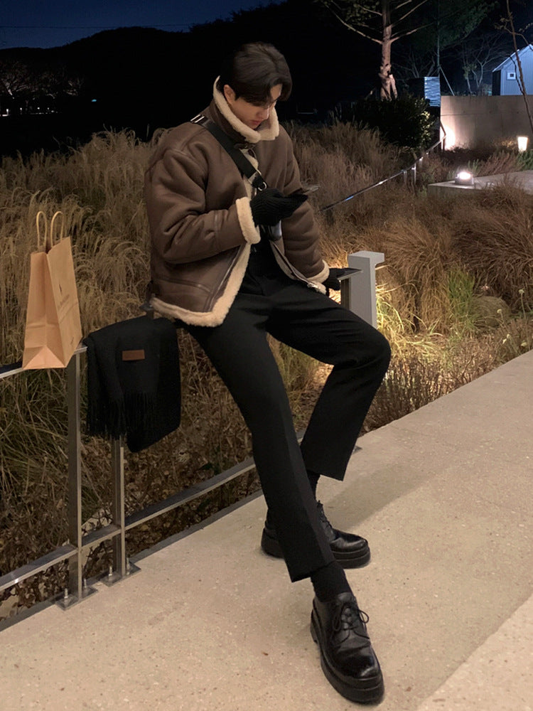 Mens Stand Collar Winter Coat