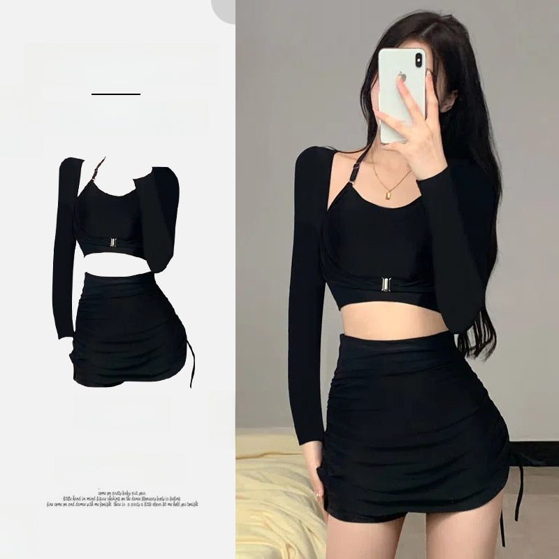 Swimsuit Women's Long-sleeved Blouse Slimming Fashionable