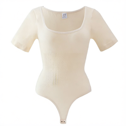 Square-neck short-sleeved thong shaping pants