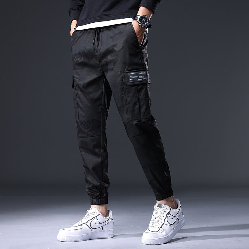 Elastic Waist Camouflage Multi-Pocket Casual Pants