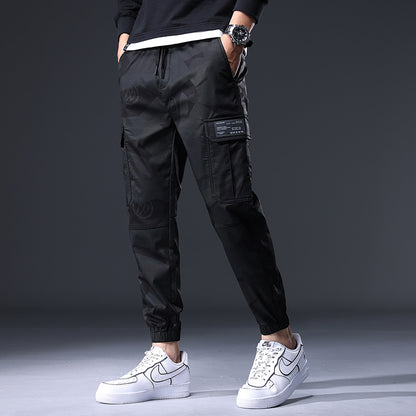 Elastic Waist Camouflage Multi-Pocket Casual Pants