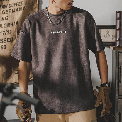 Retro suede t-shirt