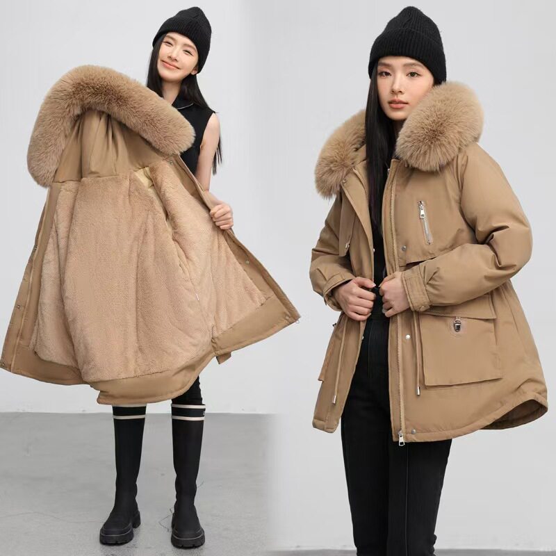 Fleece-lined and thickened jacket/cotton coat