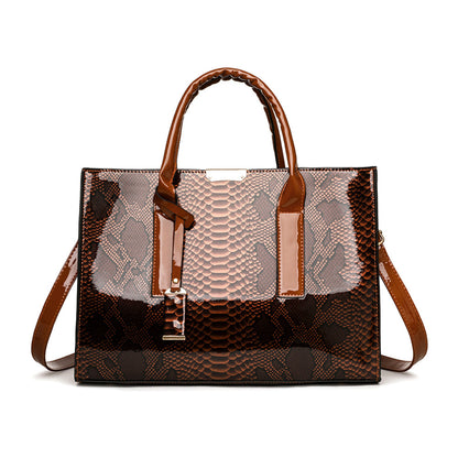 Snake Pattern PU Crossbody Bag
